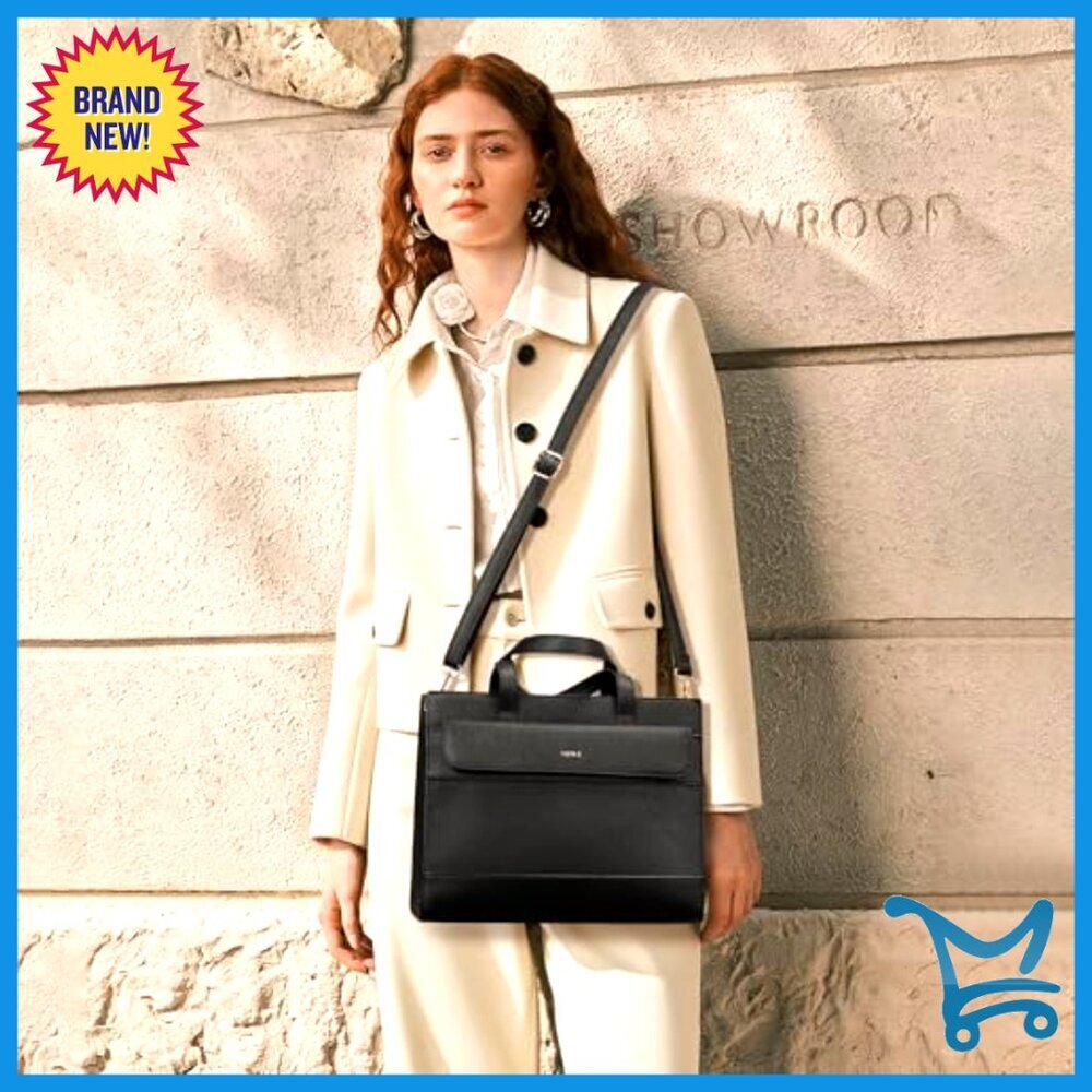 Vegan Leather Tote Bag Set with Wristlet, Adjustable Strap, Large Capacity - Picture 3 of 7
